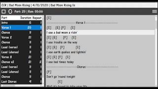 Bad Moon Rising (in C) - Backing Track for Guitar & Vocals (Live Looper app w/ BIAB sound)