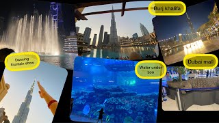 Burj khalifa| Dubai trip | underwaterzoo | Dubai mall | dancing fountain show | Dubai