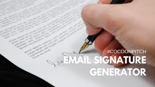 eMail Signature Generator | Information Technology | Sign it Pro | #CoCoonPitch