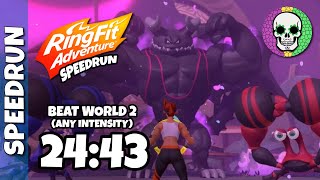 Beat World 2 (Any Intensity) in 24:43 | Ring Fit Speedrun