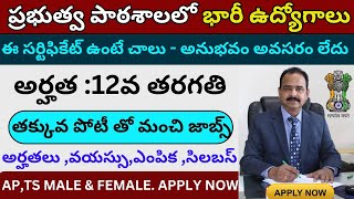 🔥ప్రభుత్వ పాఠశాల లో 12th Base జాబ్స్ | Central Govt Jobs | Latest Jobs in Telugu | Govt Jobs Telugu