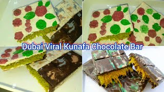 How to Make Dubai's Viral Kunafa Bar Chocolate at Home | Kunafa Chocolate Bar Recipe 