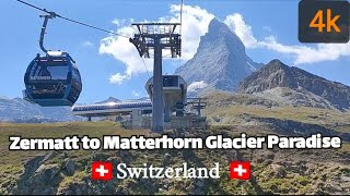 [4K] Matterhorn Glacier Paradise [3883m] by Gondola |Europe’s highest mountain station | Switzerland