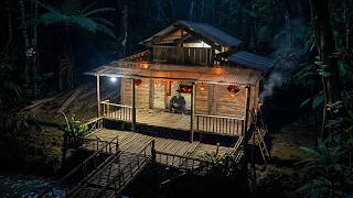 Building a Bamboo & Wooden Bed for My Bushcraft Forest House