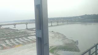 Railways crossing one of the biggest railway bridge of Ganga maya #ganga #gangaghat