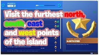 FORTNITE SEASON 8, WEEK 2 Visit the furthest north, south, east and west points of the island