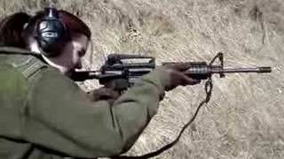 Alison's first time firing a AR15