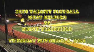 Boys Varsity Football West Milford vs North Plainfield November 5, 2020