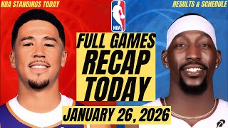 NBA STANDINGS TODAY JANUARY 26, 2026 | NBA LIVE GAMES SCHEDULE | NBA RESULTS TODAY