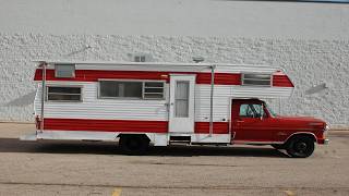 1970 Ford F-350: Candy Apple Red Camper Steals the Show 🚛