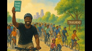 Anthony Taylor leads Slow Roll Bicycle Ride at Wirth Park in North Minneapolis