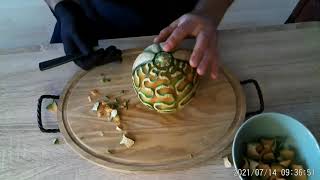 Cantaloupe Carved-Pp Carving Art