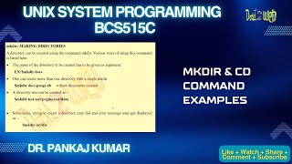cd and mkdir | Navigate & Create Directories | UNIX System Programming | VTU | BCS515C