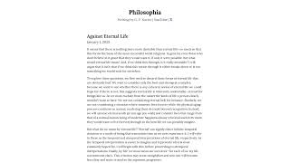 Article: Against Eternal Life