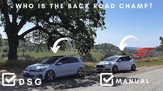 Stage 2 MK7 and Stage 3 Focus ST Go ham in the back roads (insane pov)