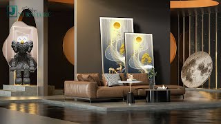 Futuristic Wall Art Fantasy Elk during a Full Moon  | Jubilee Furniture