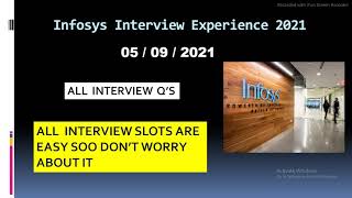 ⏩ Infosys Interview Experience 2021 || 05 /Sep /21 || Students interview problems solve.