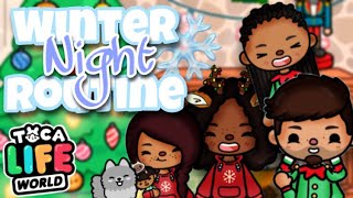 FAMILY WINTER NIGHT ROUTINE! ☃️😴 | Toca Boca Voiced Roleplay