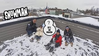 Surviving our FIRST Snowstorm in NYC! (Snowman Challenge)