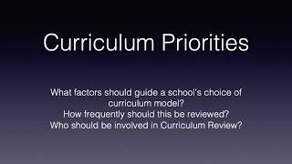 Concepts and Design Principles in Organising a Curriculum Review