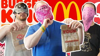WORLDS HARDEST BLINDFOLD FAST FOOD BURGER CHALLENGE!