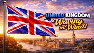 United Kingdom Flag Waving in Wind FullHD Loop British Union Jack Background #uk #flag #background