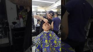 Dejando clean and fresh a un pana venezolano @chanothebarber