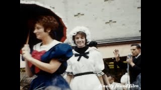 Vintage 1960s antique-style clothing clothes fashion show home movie clip Roanoke Virginia? street