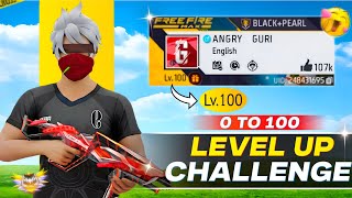Pushing 100 Level in 4 Hour  - CROSSBONES GAMING | 0 to 100 level challenge in free fire |