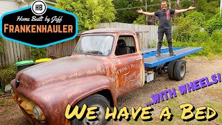 We have a bed.... and wheels!- 1954 Ford F600 Car Hauler Build part 66