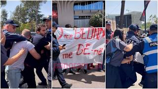 “O me Belindën, o me BE!” Protestojnë jashtë Samitit të Diasporës, përplasen me policinë...