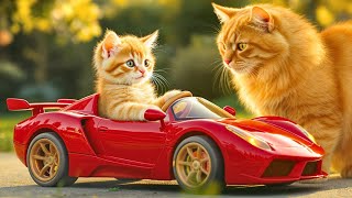 Kitten Dreams of a Supercar – Mama Cat Builds One from Wood to Make Him Smile