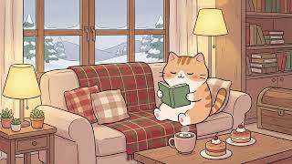 Pusheen Cat's Pink Study Nook 🎀 Cozy Lofi Study Music 📚 Chill Lofi for Moonlit Nights