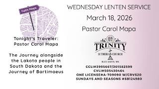 Trinity Lutheran Church, Blue Earth, MN. Live Stream Worship. March 15, 2026