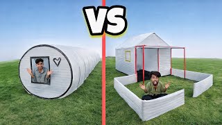 Low Budget vs High Budget FOAM House | Overnight Survival Challenge