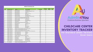 Childcare Center Inventory Tracker For Standard Excel Users 1