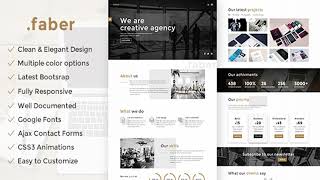 Faber - Creative Agency Responsive Site Template | Themeforest Website Templates and Themes