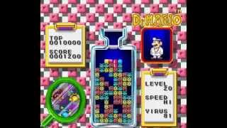 TAS Dr Mario SNES level 20 speed Hi