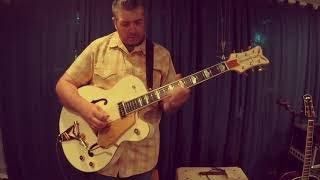'55 Gretsch Vintage Select White Falcon in to '65 Fender Showman.  Rockabilly Jump Blues Solo Ideas.
