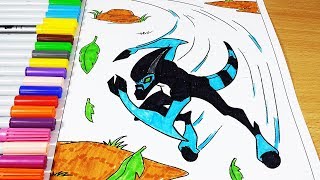 Coloring Pages Ben 10 Xlr8 - Ben 10 Omniverse Ben 10 Ultimate Alien Coloring Book 2018