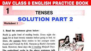 dav class 8 English Practice Book chapter 1 Tenses Solution Part 2 | EDUMAGNET ACADEMY