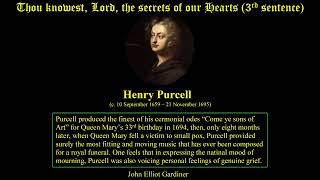 Thou knowest, Lord, the secrets of our Hearts. Henry Purcell. Monteverdi Choir. John Elliot Gardiner