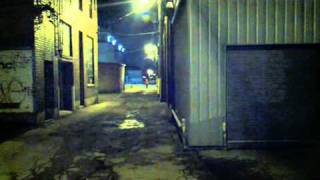Crazy person in alley.mpg
