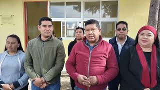 En Voz De Roberto Romero Presidente de Ocotepec habla de la entrega de obra pública escolar