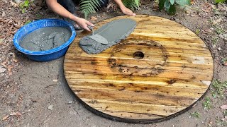 Cement craft & Wood Circle - Nice DIY Gifts for Friends - Beautiful