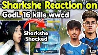 Sharkshe reaction on Godlike 16 kills wwcd 🔥 Full shocked by Shadow reflex 😲