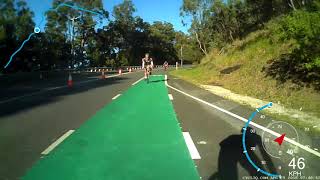 Descending Mount Coot-tha in #GBBR18 (rear camera with overlay)