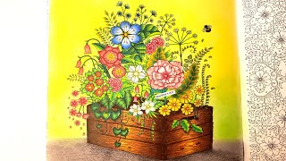 Part 2/2 | FLOWERS🌸 and 🍃 Leaves | Wooden Planter Box in WORLD OF FLOWERS by Johanna Basford