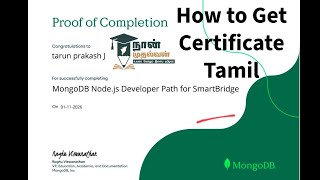 How to get certificate for mongodb Node js developer path for smart bridge course tamil 