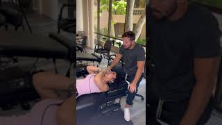 Her PRICELESS reaction to these EXTREME cracks! 😂 #chiropractor #cracks #adjustment #painrelief